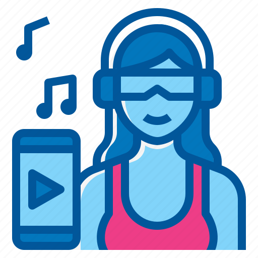 Activity, headphone, lifestyle, music, relaxing, song, woman icon - Download on Iconfinder
