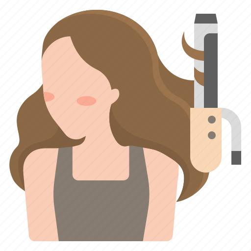 Woman, beauty, hair, curly, salon, curling, curler icon - Download on Iconfinder