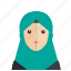 avatar, girl, head, moslem, smile, woman 