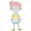 woman, glassese, standing, art, doodle, cartoon, character, illustration 