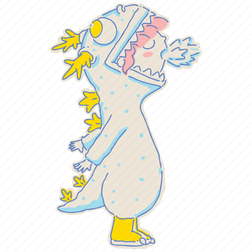 Woman, godzilla, monster, dressup, art, doodle, cartoon icon - Download on Iconfinder