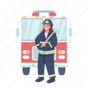 woman, firefighter, fighter, emergency, firewoman 