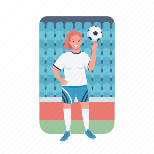 Football, soccer, player, footballer, woman illustration - Download on Iconfinder