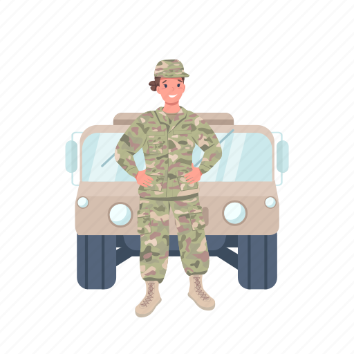 Woman, soldier, army, military, commander illustration - Download on Iconfinder