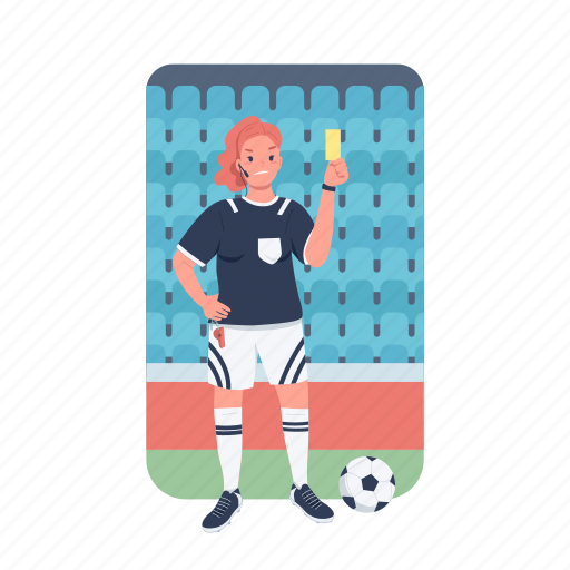 Football, soccer, referee, sportswoman, judge illustration - Download on Iconfinder