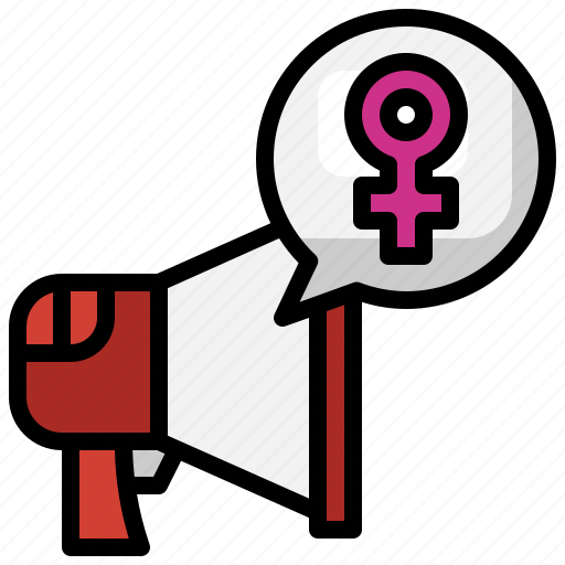 Megaphone, speak, up, feminism, speech, bubble, woman icon - Download on Iconfinder
