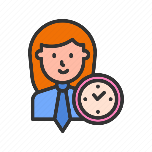 - woman time management, time-management, woman daily schedule, woman user, cogwheel, configuration, time icon - Download on Iconfinder