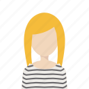 blonde, stripes, sweater, woman