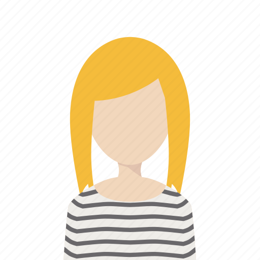 Blonde, stripes, sweater, woman icon - Download on Iconfinder