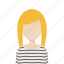 blonde, stripes, sweater, woman 