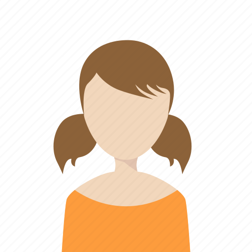 Girl, pigtails, sweater, woman icon - Download on Iconfinder