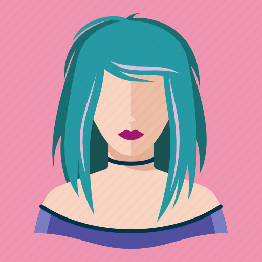 Avatar, blue hair, teenager icon - Download on Iconfinder