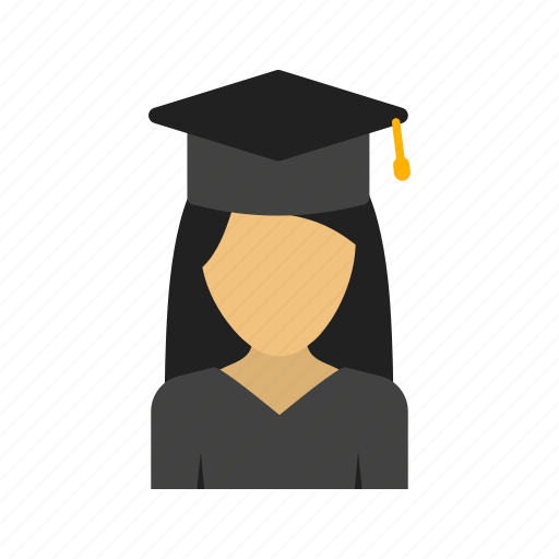 Gown, graduation, happy, high, lady, students, success icon - Download on Iconfinder