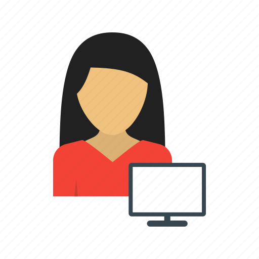 Business, businesswoman, career, computer, corporate, job, office icon - Download on Iconfinder
