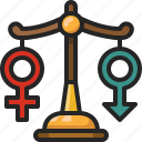 balance, equality, law, justice, scale, woman, man