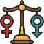balance, equality, law, justice, scale, woman, man 