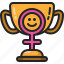 trophy, award, cup, woman, winner, achievement 