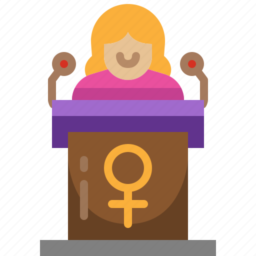 Politician, podium, candidate, woman, female, debate icon - Download on Iconfinder