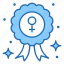 female, symbol, award, badge, copper, reward 