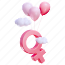 female sign with balloon, women, 8 march, female, girl, holiday, greeting, celebration, beautiful