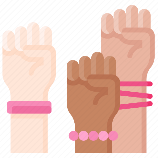Woman, celebrate, feminist, feminism, movement, rights, raising hand icon - Download on Iconfinder