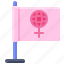 woman, celebrate, female, flag, feminist 