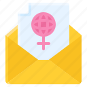 woman, celebrate, letter, envelope, invitation