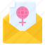 woman, celebrate, letter, envelope, invitation 