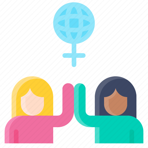 Woman, celebrate, female, team, high five icon - Download on Iconfinder