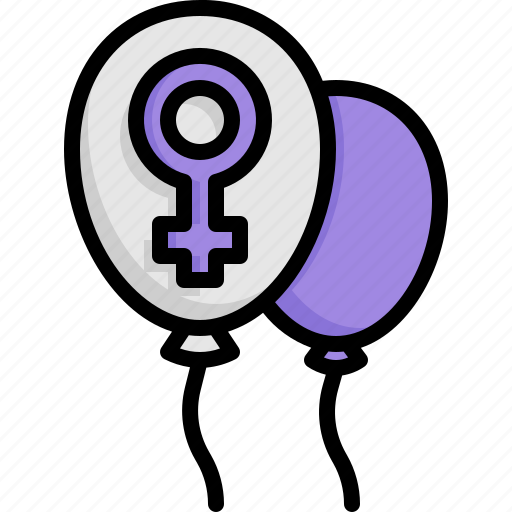 Balloon, womens day, feminism, femenine, gender, women, party icon - Download on Iconfinder