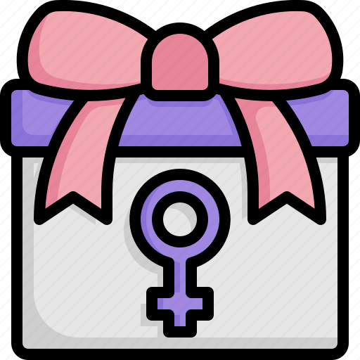 Gift, womens day, commerce, shopping, feminism, gift box, femenine icon - Download on Iconfinder