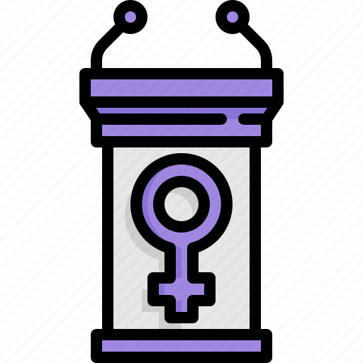 Podium, womens day, speech, feminism, politics, empowerment, communication icon - Download on Iconfinder