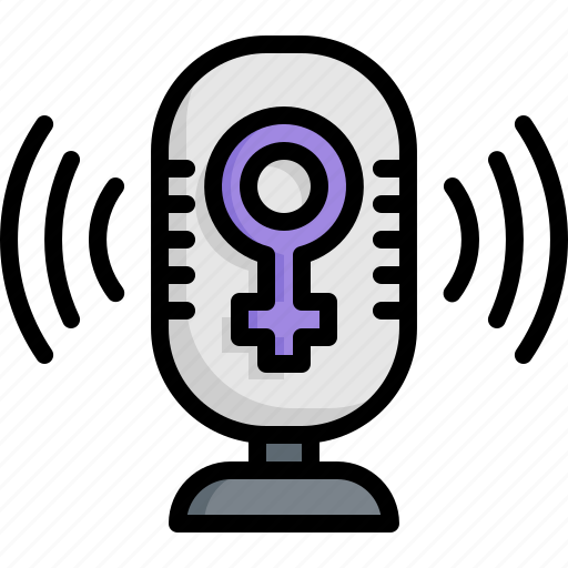Microphone, womens day, pedestal, tribune, feminism, presentation, communication icon - Download on Iconfinder