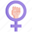 feminism, woman, fist, empowerment, vindication, gender, equality 