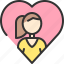 avatar, heart, person, woman 