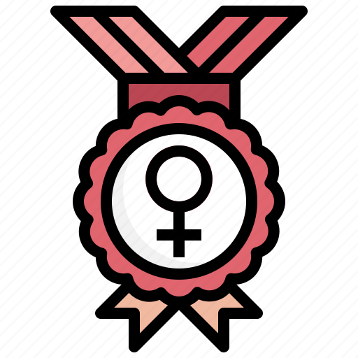 Medal, cultures, womens, day, feminist, badge icon - Download on Iconfinder