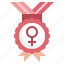 medal, cultures, womens, day, feminist, badge 