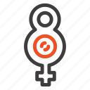 eight, female, symbol