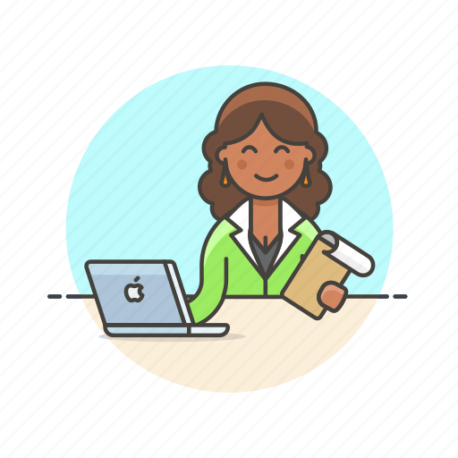 Data, document, laptop, work, job, office, woman icon - Download on Iconfinder