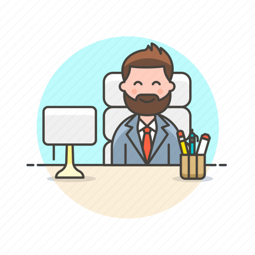 Desk, office, supervisor, work, business, job, man icon - Download on Iconfinder