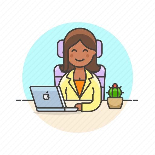 Laptop, work, business, job, office, table, woman icon - Download on Iconfinder