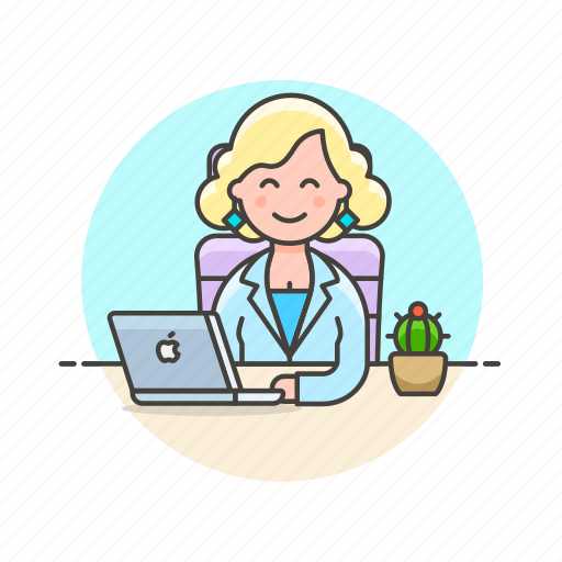 Laptop, work, business, job, office, table, woman icon - Download on Iconfinder