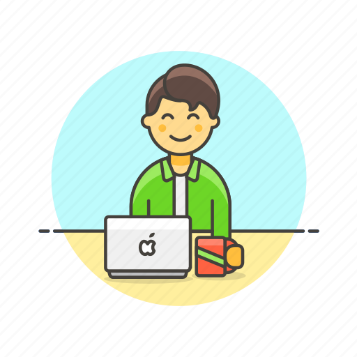 Laptop, work, business, job, man, office, table icon - Download on Iconfinder