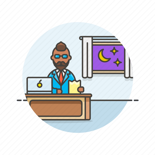 Desk, work, business, job, laptop, office, overtime icon - Download on Iconfinder