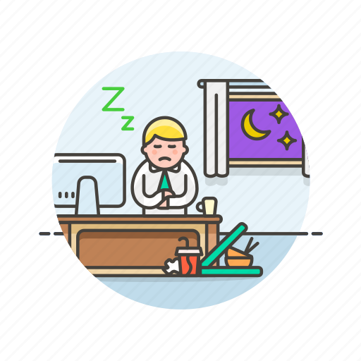 Desk, work, business, job, man, office, sleep icon - Download on Iconfinder