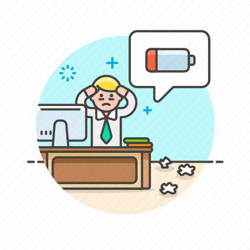 Battery, energy, low, work, business, job, office icon - Download on Iconfinder