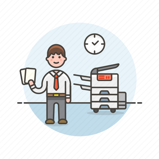 Document, photocopier, work, business, job, man, office icon - Download on Iconfinder