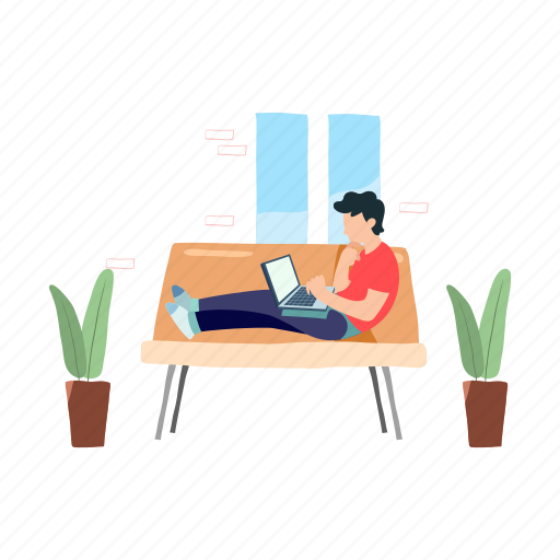 Boy, sitting, sofa, working, business icon - Download on Iconfinder