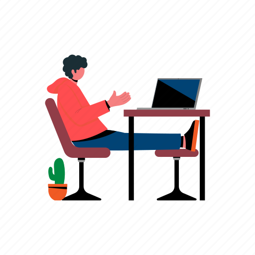 Boy, working, table, home, officework icon - Download on Iconfinder