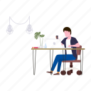 workspace, table, working, fromhome, boy